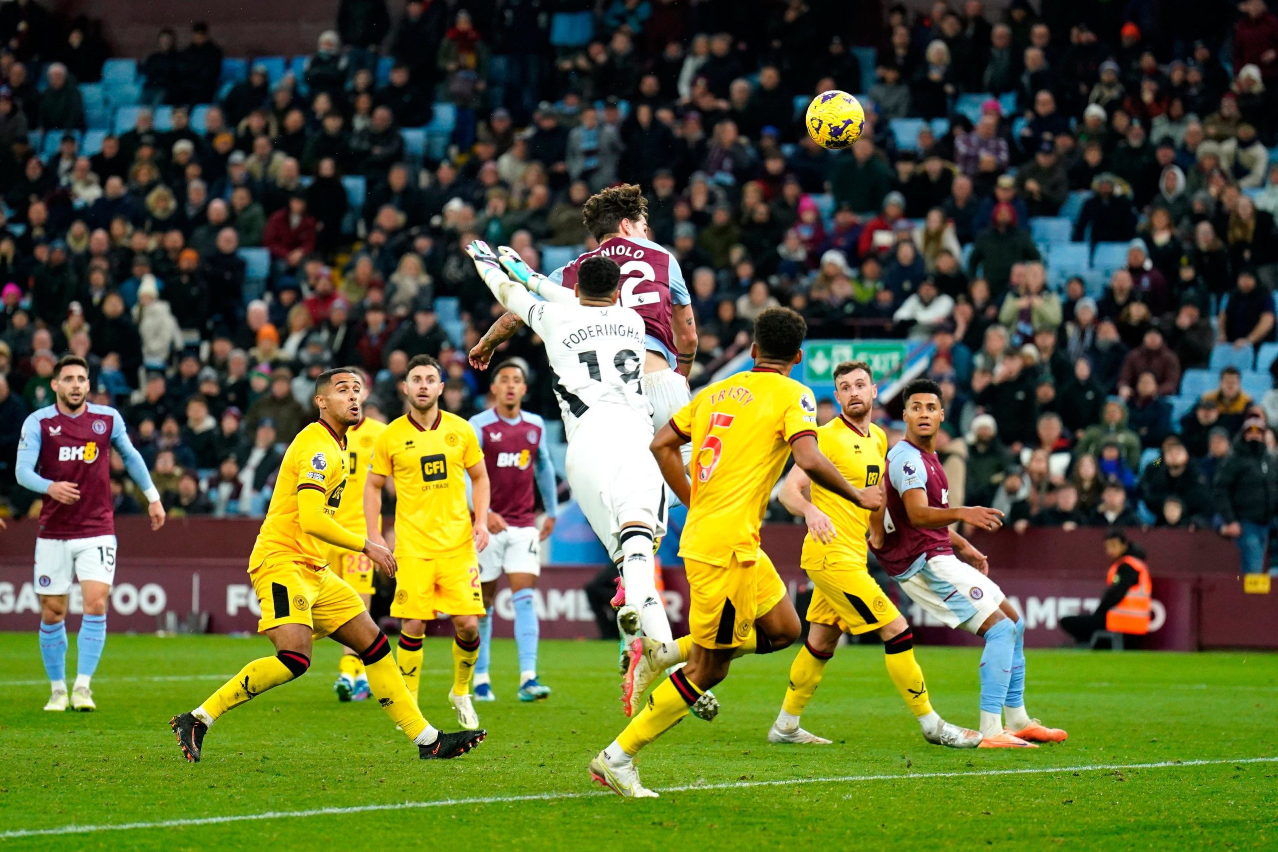 Aston Villa fans were furious after VAR overturned their opener against Sheffield United.

The Villans thought they had broken the deadlock in the 59th minute when Leon Bailey