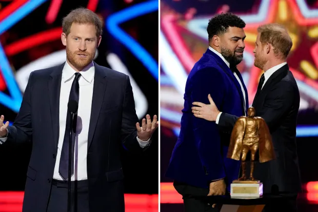 Prince Harry makes surprise appearance in Las Vegas to present NFL award after visiting King Charles